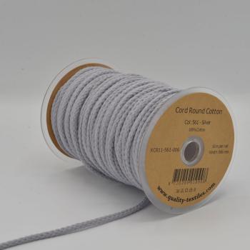 Preview: Kordel rund 6 mm Uni in Silbergrau